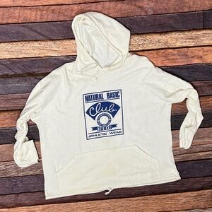 Vintage 1980s Natural Basics Club 80s Hoodie Pullover Sweatshirt Jumper